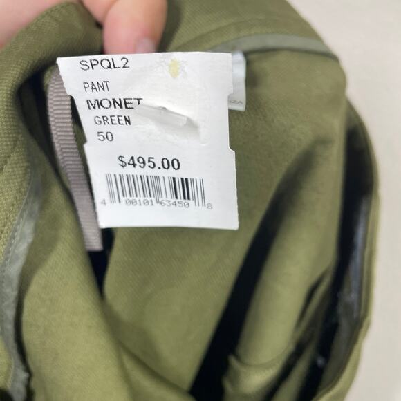 Shari’s Place Womens 50/14 US Straight Leg Chino Pants Green Cotton ITALY - Picture 6 of 8